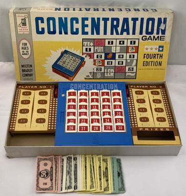 Concentration Game 4th Edition - 1965 - Milton Bradley - Good Condition