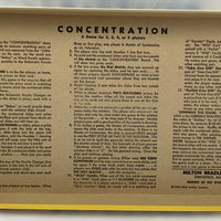 Concentration Game 4th Edition - 1965 - Milton Bradley - Good Condition