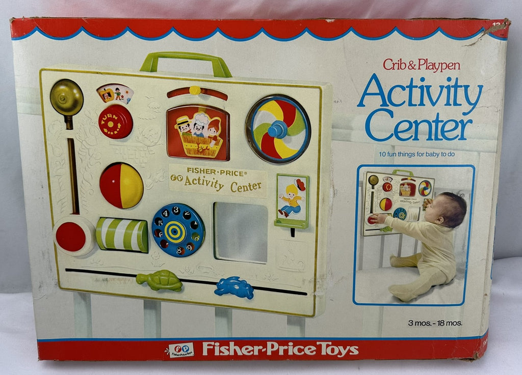 Crib Busy Box Activity Center - 1982 - Fisher Price - Great Condition | Mandi's Attic Toys Crib Busy Box Activity Center - 1982 - Fisher Price - Great Condition | Mandi's Attic Toys