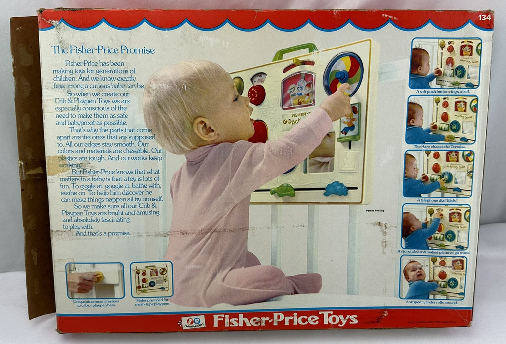Crib Busy Box Activity Center - 1982 - Fisher Price - Great Condition | Mandi's Attic Toys Crib Busy Box Activity Center - 1982 - Fisher Price - Great Condition | Mandi's Attic Toys