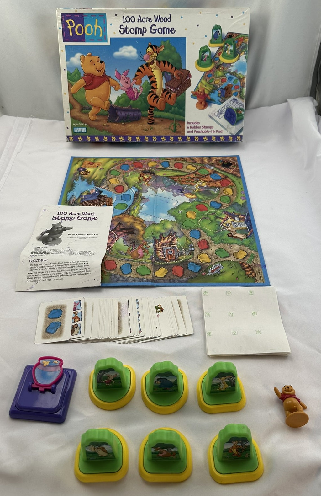 100 Acre Wood Stamp Game - 1997 - Milton Bradley - Great Condition