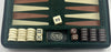 Reiss Backgammon Game Green Corduroy - Complete - Great Condition