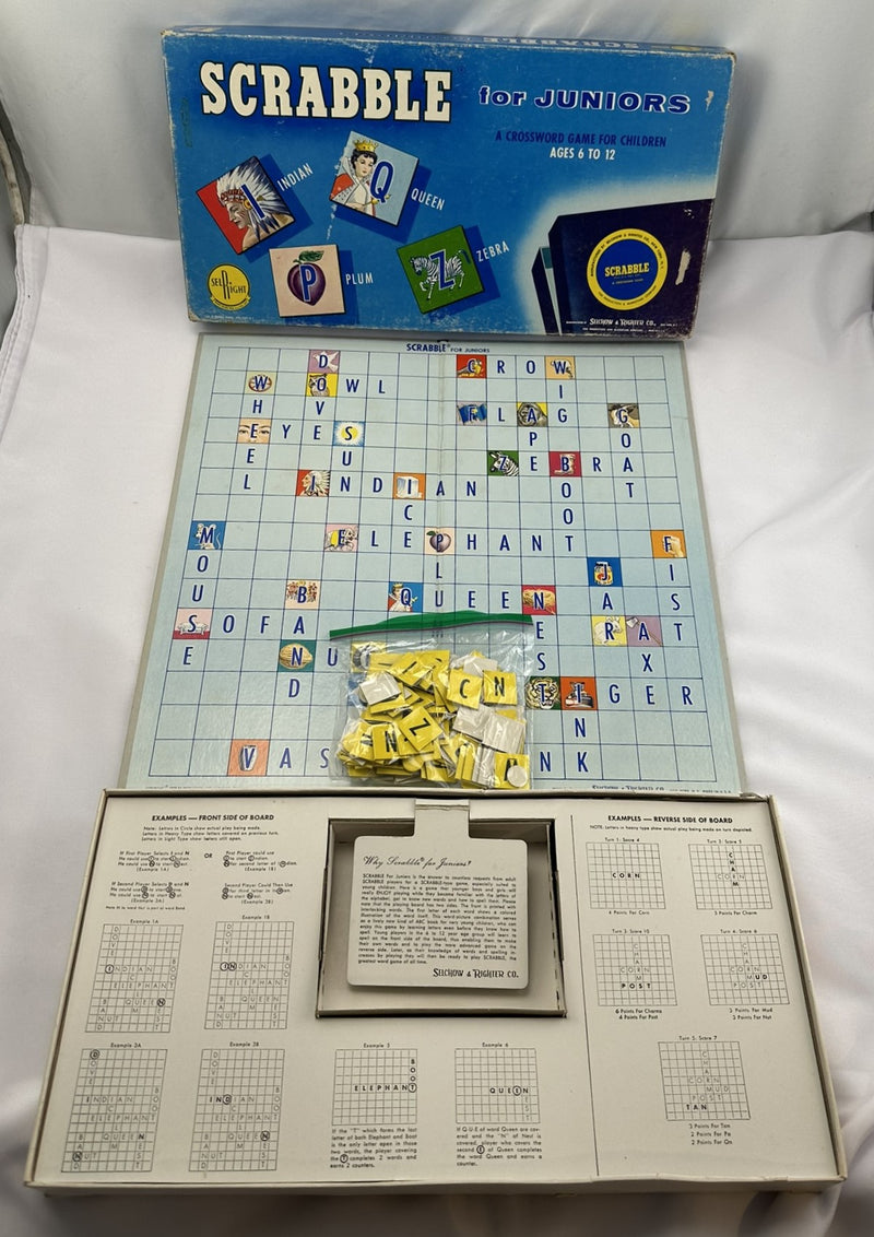 キッズ・ファミリー SCRABBLE Scrabble For Juniors Game - 1958 - Selchow & Righter - Good