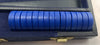 Backgammon Game 18"x11" Blue Felt - Complete - Great Condition