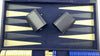 Backgammon Game 18"x11" Blue Felt - Complete - Great Condition