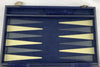 Backgammon Game 18"x11" Blue Felt - Complete - Great Condition