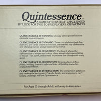 Quintessence Game - 1978 - Pentagames - Great Condition