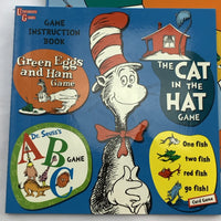 Dr. Seuss 4 Game Treasury Cat in the Hat, Green Eggs and Ham, One Fish, ABC's - 1996 - University Games - Great Condition