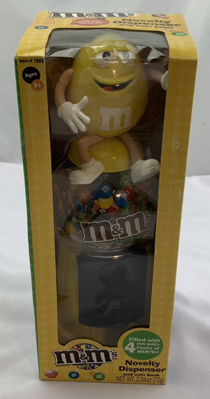 M & M's Yellow Novelty Dispenser and Coin Bank - 2008 - New