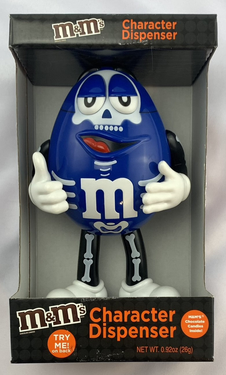 M & M's Blue Halloween Skeleton Dispenser - New