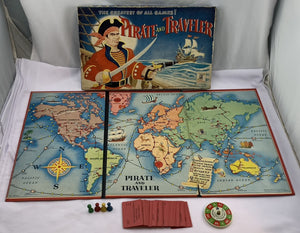 Pirate and Traveler Game - 1953 - Milton Bradley - Good Condition