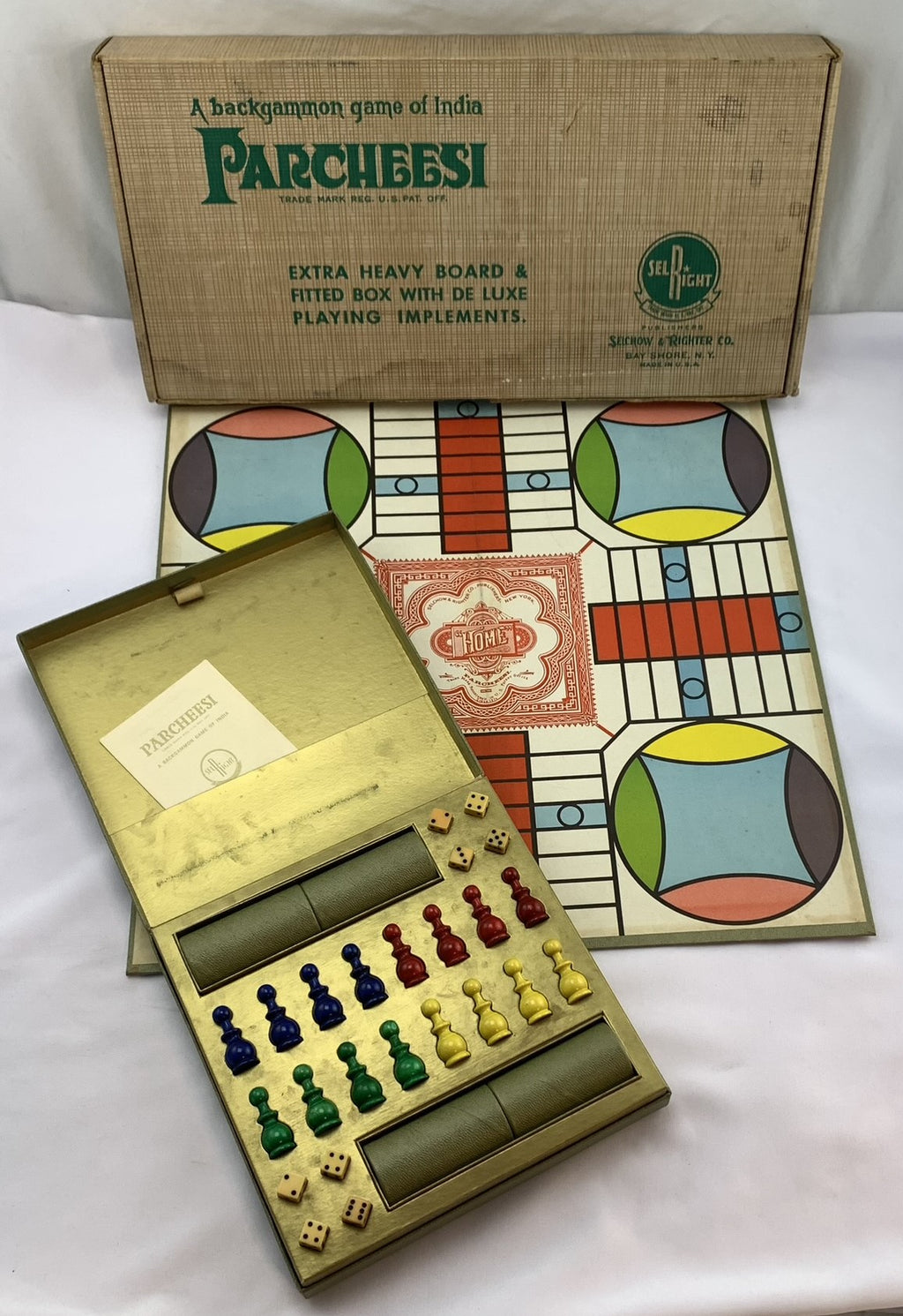 Parcheesi Game Deluxe Edition - 1959 - Selchow & Righter - Great Condition