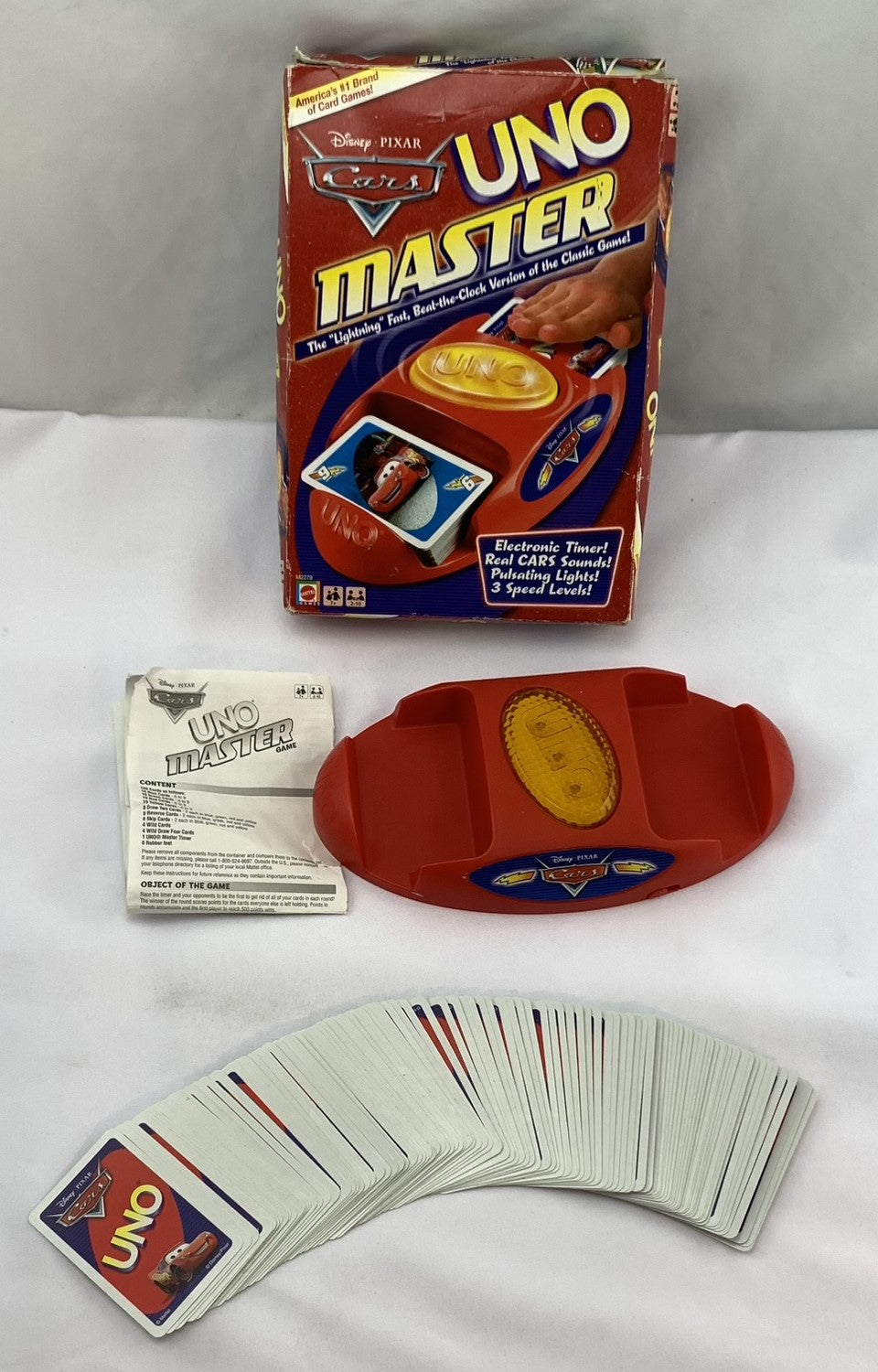 Uno Master Game Disney Cars Edition - 2007 - Mattel - Good Condition