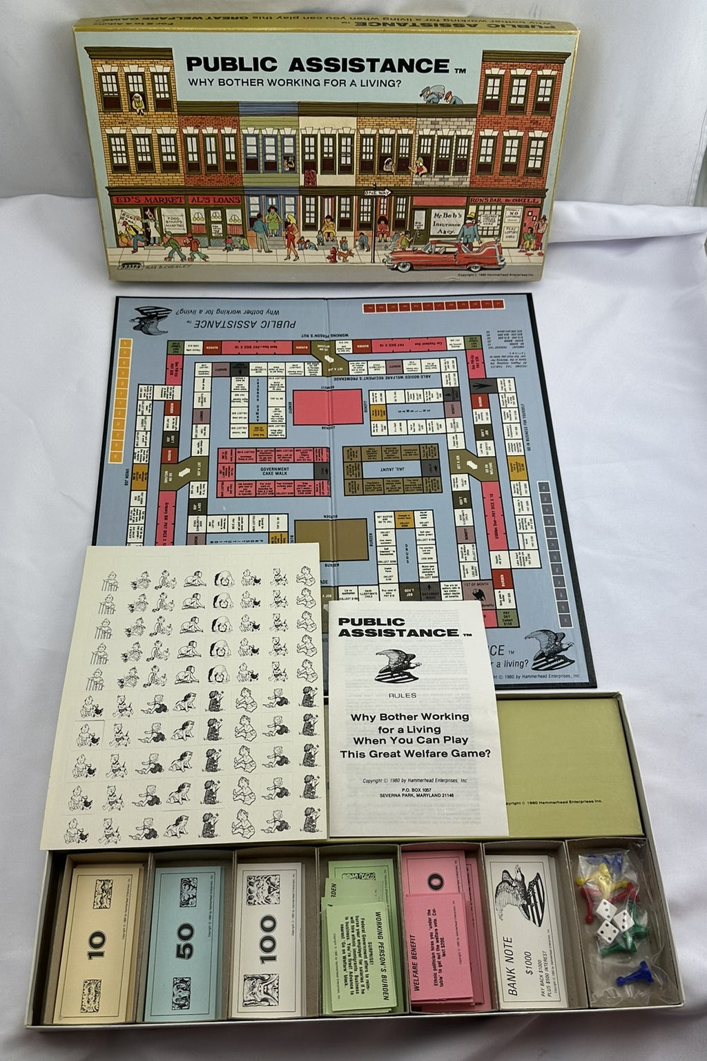 Public Assistance Board Game - 1980 - Hammerhead Games - New Old Stock