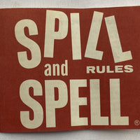 Spill and Spell Game - 1966 - Parker Brothers - Good Condition