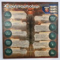 Claustrophobia Board Game - 2009 - Asmodee Games - Like New