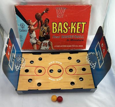 Bas-ket Game Miniature Basketball - 1966 - Cadaco - Good Condition