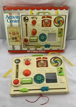 Crib Busy Box Activity Center with Straps - 1982 - Fisher Price - Great Condition