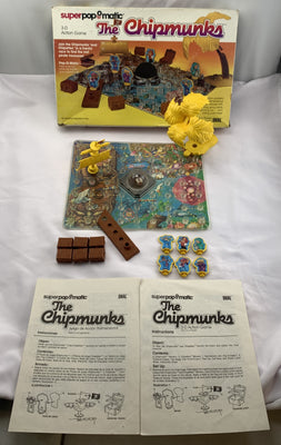 Chipmunks Super Popomatic 3-D Trouble Action Game - 1984 - Ideal - Very Good Condition