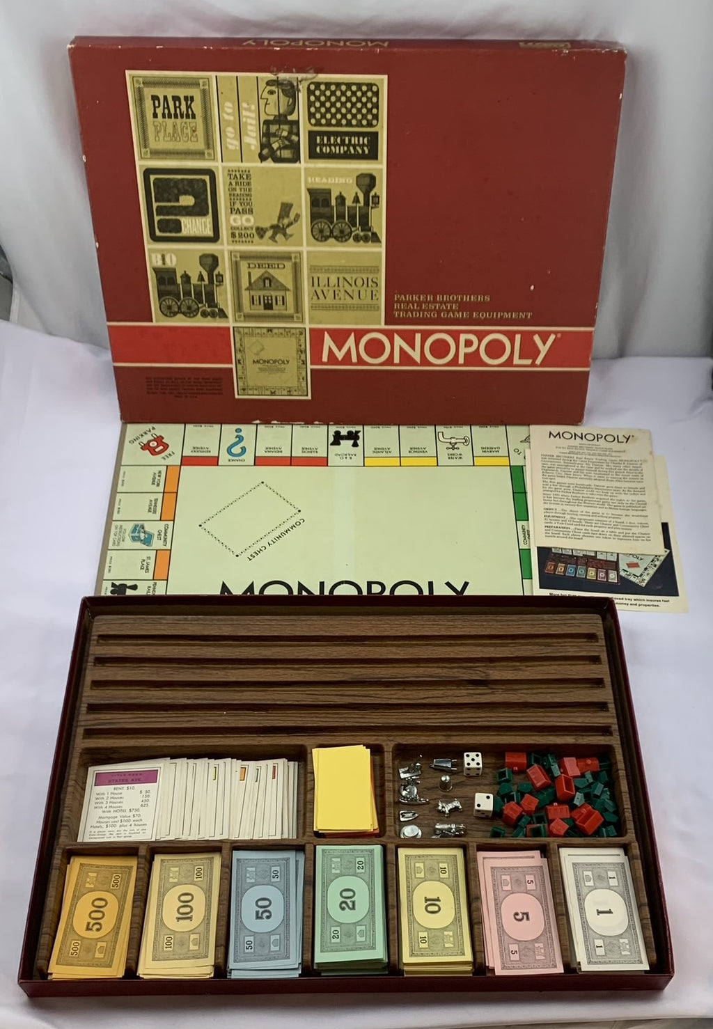 Monopoly Deluxe Game - 1961 - Parker Brothers - Great Condition