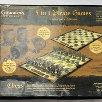 Pirates of the Caribbean Dead Man's Chest 3 in 1 Checkers, Chess, Dice Games - 2006 - Disney - Good Condition