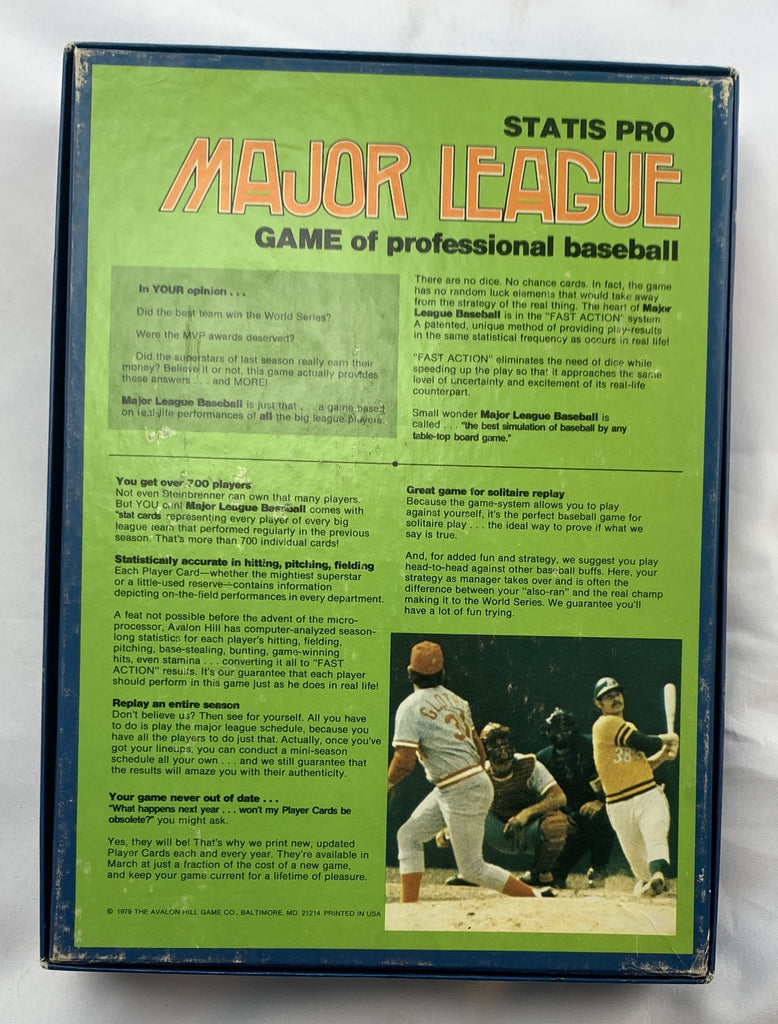 Stat Pro Baseball Game Zen And The Art Of The Statis Pro Replay ...