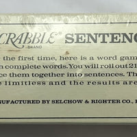 Scrabble Sentence Cube Game - 1971 - Selchow & Righter - New/Sealed