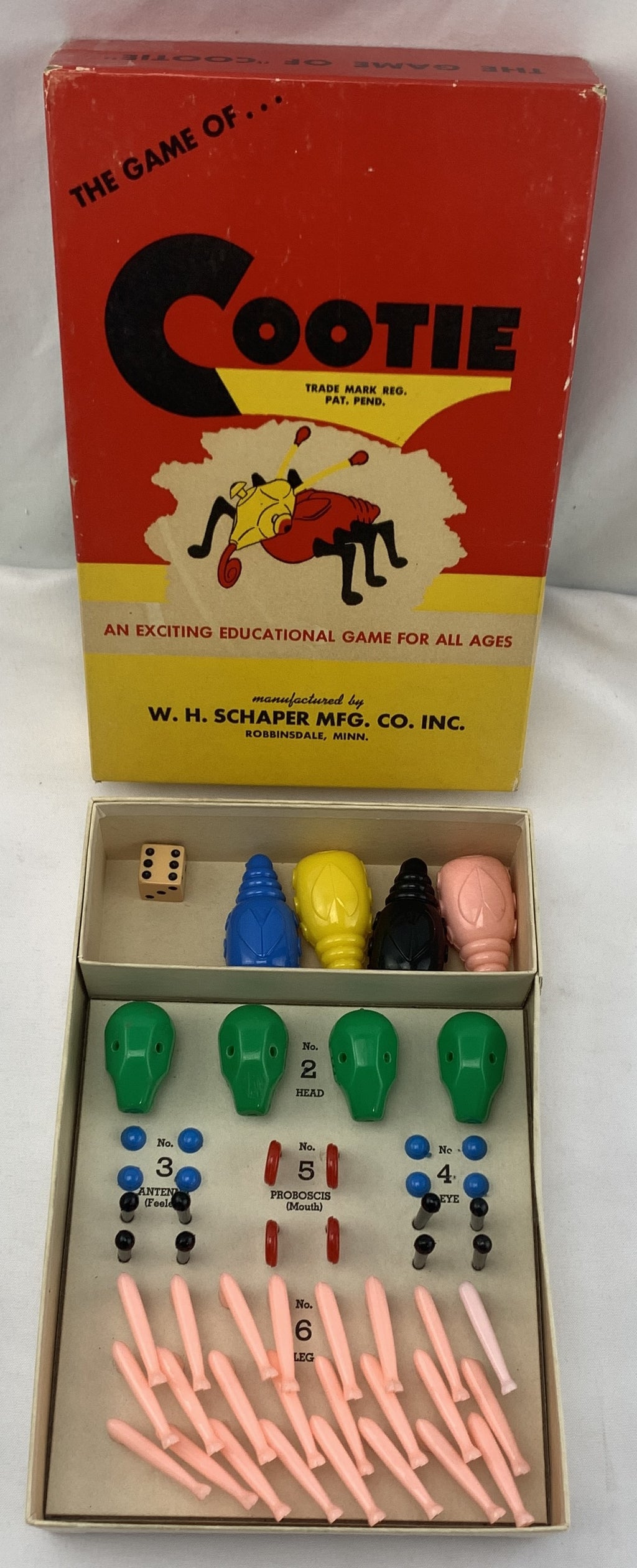 Cootie Game - 1949 - Schaper - Great Condition