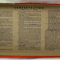 Concentration Game 2nd Edition - 1960 - Milton Bradley - Good Condition