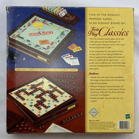 Monopoly Game Scrabble Game Twin Play Classics Wood Board - 2000 - Hasbro - New