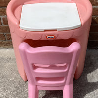 Little Tikes Pink Vanity Salon Desk Victorian Pink Chair Clean in Very Good Condition