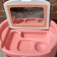 Little Tikes Pink Vanity Salon Desk Victorian Pink Chair Clean in Very Good Condition