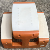 Vintage Little Tikes Child Size Full Size Orange Table Bench Seats Attached - Good Condition