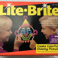 Lite Brite - 1992 - 6 Unpunched Sheets - 200+ Pegs - Working - Great Condition