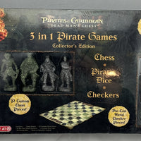 Pirates of the Caribbean Dead Man's Chest 3 in 1 Checkers, Chess, Dice Games - 2006 - Disney - New/Sealed
