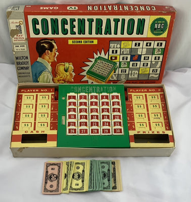 Concentration Game 2nd Edition - 1960 - Milton Bradley - Good Condition