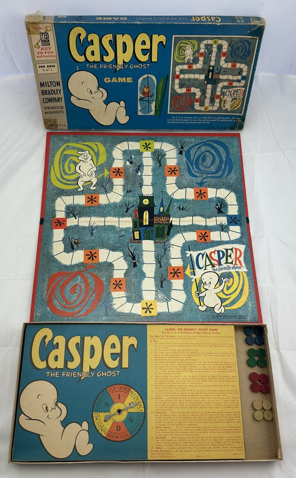 Casper the Friendly Ghost Game - 1959 - Milton Bradley - Good Condition