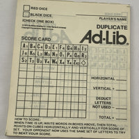 Duplicate Ad Lib Crossword Cubes Game - 1976 - E.S. Lowe - Good Condition