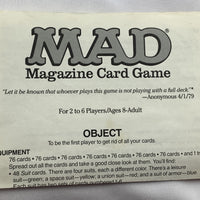 Mad Magazine Card Game - 1979 - Parker Brothers - Good Condition