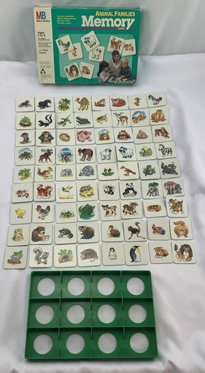 Memory Animal Families Game - 1986 - Milton Bradley - Great Condition