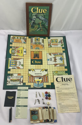 Clue Wood Bookshelf Game - 2005 - Parker Brothers - Great Condition