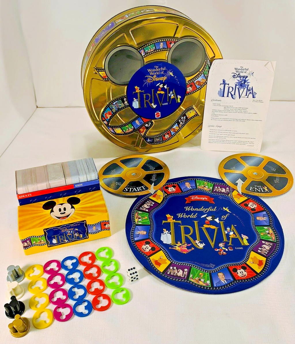 The Wonderful World of Disney Trivia Game - 1997 - Mattel - Great Condition