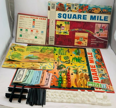Square Mile Game - 1962 - Milton Bradley - Good Condition