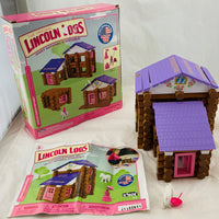 Lincoln Logs Pink Country Meadow Cottage - Very Condition