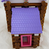 Lincoln Logs Pink Country Meadow Cottage - Very Condition