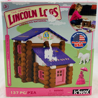 Lincoln Logs Pink Country Meadow Cottage - Very Condition
