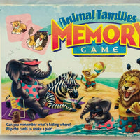 Memory Game Animal Families - 1990 - Milton Bradley - Very Good Condition