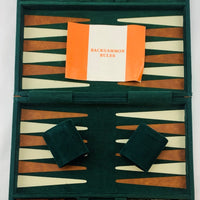 Green Colored Backgammon Game 15" x 10" - Complete - Great Condition