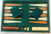 Green Colored Backgammon Game 15" x 10" - Complete - Great Condition