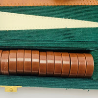 Green Colored Backgammon Game 15" x 10" - Complete - Great Condition
